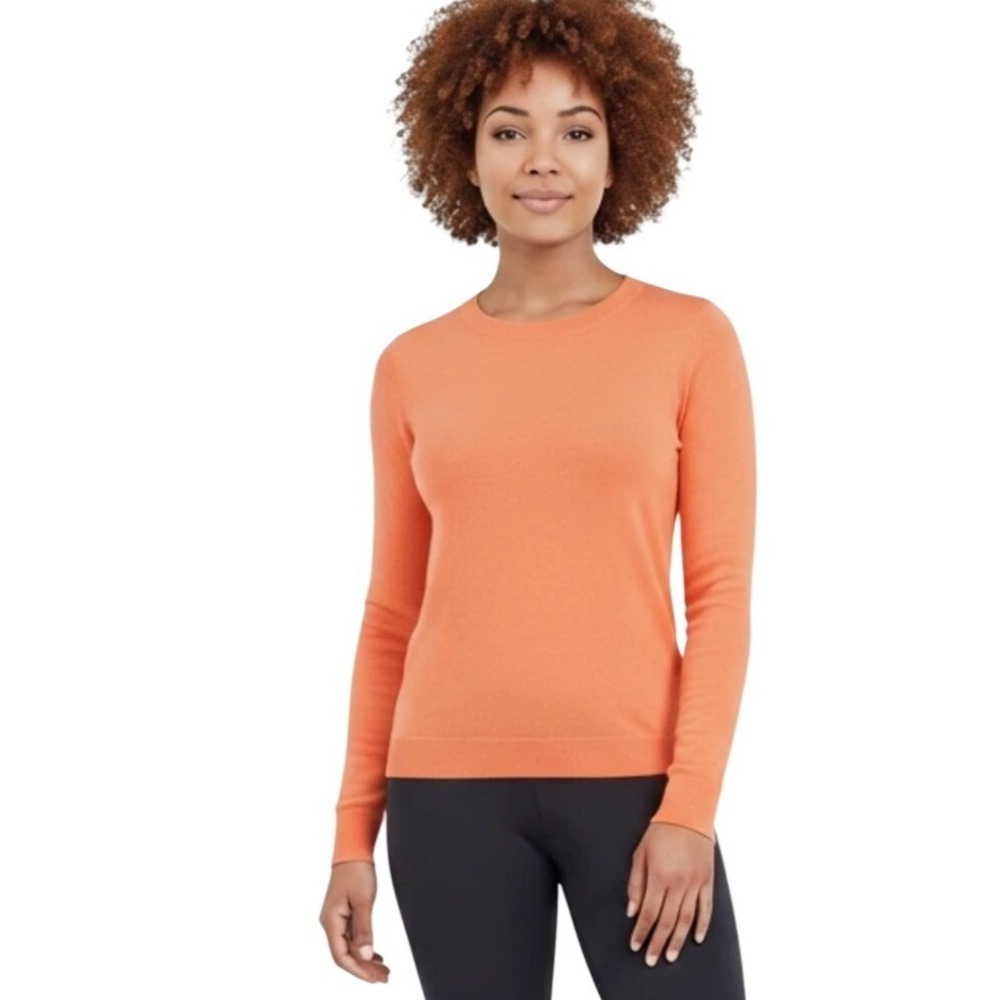 J.Crew Teddie Orange Crew Neck Long Sleeve Knit Sweater CF165 Womens Small NWT